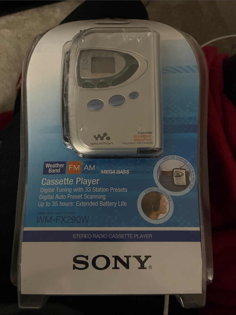 Sony White Portable Walkman Cassette Player WM-FX290W